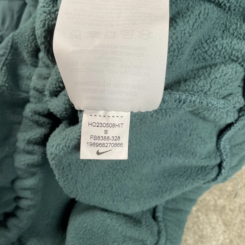 Nike Fleece Hoodie Mens Small Teal Green ‎ Zip Pocket DQ4896-301